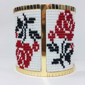 Handmade beaded cuff bracelet